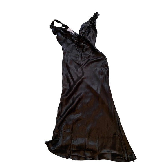 L'Academie Tamsy Midi Satin Dress in Black Medium New Nwt Women's Cocktail - Picture 7 of 12